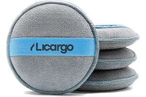 LICARGO® 4 x Applicator Pads - Microfibre Hand Polishing Sponge for Even Application of Polish, Wax and Care Products - Polishing Pads Hand Polishing Sponge - 11 x 2 cm
