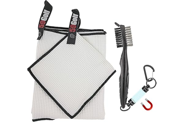 59Golf - Set de Nettoyage de Golf : Brosse pour Club de Golf + Serviette pour Club de Golf + Serviette pour Balle de Golf (Serviettes en Option)