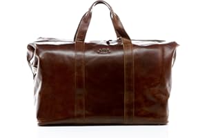 SID & VAIN Sac de Voyage Chester Cuir véritable | fourre-Tout Besace Week-End Vacances 56 cm XXL Grand Homme Marron | Sac Sport Bagages Cabine à Main Fait à la Main