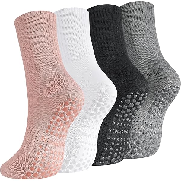 Kaempe Pilates Socken 3 Paar - Rutschfeste Noppensocken Für Yoga & Fitness