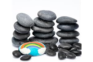 Belle Vous Set Piedras de Río para Pintar - 120x Piedra Decorativa - Rocas Decorativas de 1,3 a 7 cm - Guijarros Planos y Lisos para Manualidades y Decoracion de Jardín y Acuario