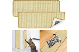 RAINPOP 2Pcs Kratzmatte Katze Wand, Kratzteppich Sisal für Katze, Kratzschutz Sofa Katze Selbstklebend Katzenboden Kratzpad, Ecke Kratzbrett Kratzmatte für Katzen Schützt Teppiche und Sofas 20x60cm* 2