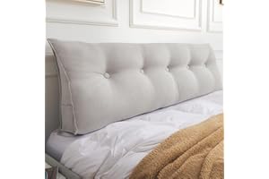 Dorifine Kissen Bett Rückenkissen, Lesekissen für Bett, Dreieckiges Rückenlehne Kissen, Rückenpolster Wand mit abnehmbarem Bezug, Werden als Kopfteil, Sofa Rückenkissen, 100 x 50 x 20 cm, Grau
