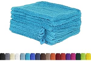 ‎BASATEX BaSaTex 10er Pack Waschhandschuhe aus 100% weicher und saugstarker Baumwolle | Öko-Tex Made in Green | Waschlappen Set 15x21 cm | Farbe: Türkis