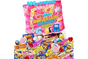 WIKIMARK Méga paquet de 500 g de bonbons d'anniversaire. Friandises fourrés à la piñata. Bonbons sans allergènes. Bonbons d'anniversaire pour enfants.