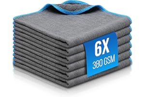 ‎FILZADA Filzada® 6X Lackschonende Mikrofasertücher Auto mit 380 GSM - extrem weich und saugstark - fusselfreie Poliertücher - Für Motorrad - Autopflege 40 x 40 cm