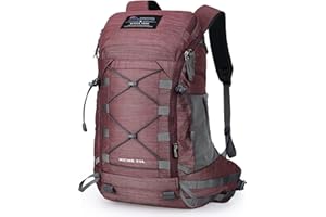 MOUNTAINTOP Mochila Trekking 35 litros Hombre Mujer Mochila de Senderismo Mochilas de Montaña para Viaje Acampadas Impermeable con Cubierta de Lluvia 50x30x18cm