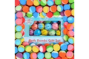 PICKMORA 60 Pcs Bath Bombs Set - Massive Quantity Natural Bath Bombs for Kids/Women/Men Individually Wrapped Handmade Organic Bath Supplies Relaxing Kit - for Birthday, Christmas, Mother's Day