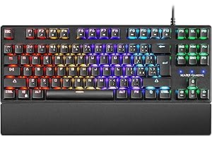 MARSGAMING Mars Gaming MKXTKLRPT, Teclado Mecánico Ultra-compacto TKL RGB, Reposamuñecas, Switch OUTEMU SQ Rojo, Idioma Portugués