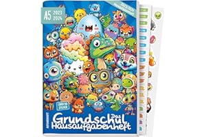 ‎HÄFFT Hausaufgabenheft Grundschule 2023/2024 A5 [Rasselbande] Das Grundschul-Hausaufgabenheft inkl. Lerntipps, Denkspiele, Sticker | nachhaltig & klimaneutral