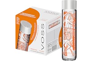 VOSS Tangerine Lemongrass Flavoured Sparkling Water, Pack of 12 x 375ml VOSS Original Glass Bottles, Zero Calories, No Sugar, Naturally Sourced