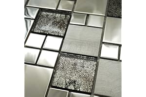 TOTAL LOOK DESIGN TILES AND INTERIORS Italian Onyx Black Squares Mosaic Tiles Sheet for Walls, Floors, Bathrooms, Kitchens (1 Sheet 30 x 30cm)