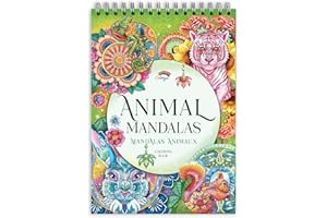 Colorya Libro da colorare per adulti, edizione Animal Mandalas - Formato A4 - Quaderno da disegno da colorare anti stress, Zen - Occupazione per adulti, carta premium, non scorre, stampa unilaterale