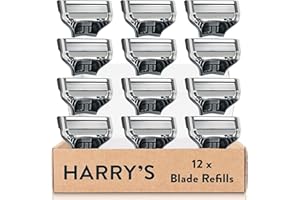 Harry's Original Razor Blades Refill, (12) Razor Head Refills with Precision Trimmer, 5 Anti-Friction Shaving Blades, Compatible with 'Harry's Original' Razors for Men