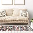 EHC 100% Recycled Handmade Multi-Coloured Chindi Floor Rug 70 x 140 cm