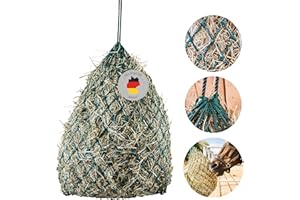 Germondo 1x Heunetz für Pferde (70 x 50 cm) - Engmaschig (5 cm) - Füllmenge ca. 3,5 kg - Großer robuster Heusack für artgerechte Fütterung