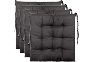 ‎BRANDSSELLER Brandsseller Sitzkissen Dekokissen Stuhlkissen Zierkissen Gartenkissen 9er Steppung - Größe: ca. 40 x 40 cm - 4er Vorteilspaket - Anthrazit