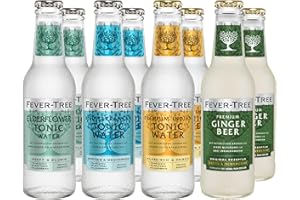 ‎FEVER-TREE Fever-Tree Set Tonic Water, 2 x Mediterranean, 2 x Premium Indian, 2 x Ginger Beer, 2 x Elderflower ( 8Flaschen Mix )