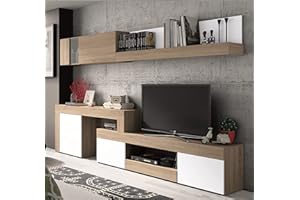 Mobelcenter - Mueble Salón Logan 003 - Blanco y Cambrian - 270x39x77cm (0478)