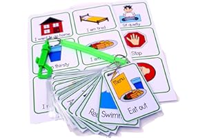 VARUN kids2learn Out And About Activity Cards special needs communication flash cards & bungee set for non verbal children adults ADHD ASD Autism
