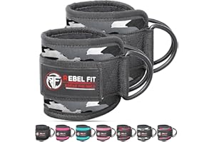 Rebel Fit Ankle Straps For Cable Machines Work Out Cuff Attachment For Home & Gym Straps, Ankle Cuffs Workouts- Kickbacks, Cable Ankle Strap Adjustable Support Gym Cuffs