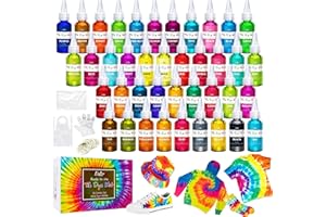 LIMINO Tie Dye Kit 40 Colori - Tintura Tessuti Permanenti Tinture Cravatta per Bambini e Adulti Pittura di Vestiti DIY - Coloranti Stoffe Vivaci Tie-Dye per Shirts, Camicia, Hoodie, la Moda Fai-da-Te, Feste