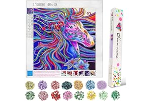 hirsrian Girl Toys Age 6 7 8 9 10 11 12,5D DIY Diamond Painting Kits for Kids Adult Arts and Crafts Horse Gifts for 6-12 Year Old ,Presents for Birthday Christmas & Children's Day(15.7 in*15.7 in)