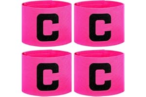 Xthrotsenk 4 Stück Kapitänsbinde Captain Play Fußball Armbinde Verstellbare Kapitansbind Elastic Kapitäns Armbinden für Basketballspieler Viele Sportarten Training, Pinke