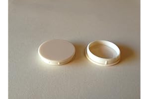 WEISI Hinge and Bracket Supplies 10 x 35mm Cream Cupboard Hinge Hole Covers