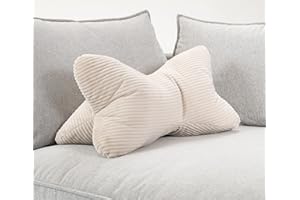 COZYKING Leseknochen XXL 60x30x30 cm Cord Cream Nackenkissen beige Knochenkissen Nackenrolle Lesekissen Öko-Tex 100 Zertifiziert und 60°C waschbar - Kissen für Nacken, Knie o. Bauch zum Lesen/Relaxen