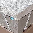 RECCI Topper Memory Foam 6cm, Topper Materasso per Alleviare Pressione, Coprimaterasso con Rivestimento Ipoallergenico in Bam