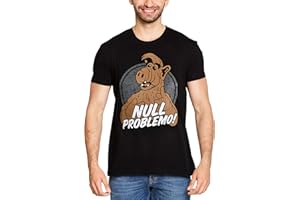 Elbenwald Null Problemo! Męski T-shirt dla fanów Alf bawełna czarny