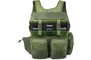 Crystals Fishing Tackle Box & Rucksack Seat, Lure Storage Case, Organizer with Padded Seat & Straps, Fly Sea Coarse Fishing Backpack, Tackle Storage (Fishing Bucket Box with Rucksack)