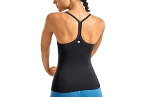 CRZ YOGA Débardeur Dos Nageur pour Femme Débardeur de Fitness Rembourré avec Soutien-Gorge Intégré