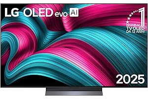 LG OLED evo AI C5 TV 55 pollici, Smart TV 4K, Processore α9 Gen8, Brightness Booster, webOS con AI, Dolby Vision & Atmos, Gaming con VRR e GSYNC 4K@144Hz, OLED55C56LB 2025