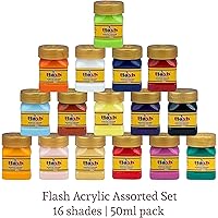 Flash Acrylic 16 Colours Set (16 Shades X 50ml Each)