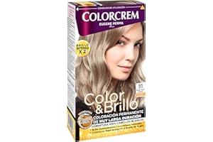 Colorcrem Color & Brillo - Tinte permanente mujer - tono 81 Rubio Claro Ceniza, con tratamiento nutri-protector al aceite de Argán. Disponible en más de 20 tonos.