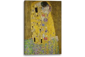 Printed Paintings Impression sur Toile (80x120cm): Gustav Klimt - Le Baiser (1907-1908)
