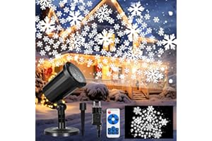 CSYY Projecteur de flocons de neige avec télécommande et câble de 5 m, éclairage décoratif de Noël pour intérieur et extérieur, lampe flocons de neige HD pour fêtes, jardin et décoration intérieure.