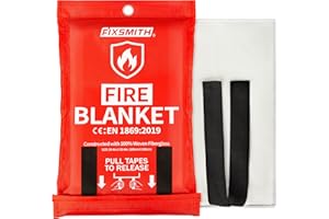 FIXSMITH Fire Blanket for Home and Kitchen, Fireproof Emergency Blanket, Flame Retardant Blanket for Survival, Heat Resistant to 1076°F, Ideal for Workshop& Camping Safety-（40inx40in）