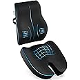 FOVERA Coccyx Seat Cushion for Tailbone & Back Support for Chair - Orthopedic Memory Foam Sitting Cushion Combo - Relieves Back, Sciatica, Hip, Seat Bone Pain - for Office & Home Chair