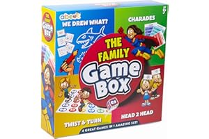 Abeec Family Game Box - 4 Giochi Da Tavolo In 1 Per Tutta La Famiglia - Sciarade, Disegniamo Cosa, Torcere E Girare E Testa 2 Testa - Giochi Per Famiglie Per Bambini E Adulti