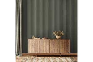marburg Tapete Holzoptik Grün Akkustikpaneele 3D Effekt Vliestapete Wohnzimmer Schlafzimmer 10,05 x 0,53m Made in Germany