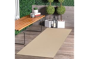 Jimri Tapis d'intérieur et d'extérieur Tapis résistant aux intempéries pour Balcon, terrasse, Jardin, Cuisine Tapis de Sol Durable, résistant aux Rayons UV et à l'eau – Dimensions 60 x 110 cm, Beige