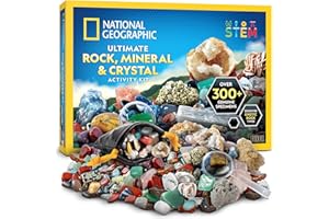 BLUE MARBLE National Geographic Coffret de Collection de Roches pour Enfants – Kit Scientifique avec 300 Gemmes, Minéraux et Cristaux