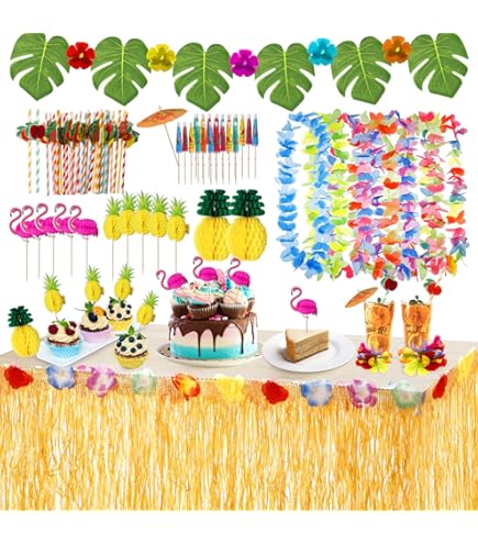 4 stuks Hawaii palmbladeren tafelkleden Luau Party wegwerp rechthoekig