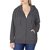Amazon Essentials Felpa con Cappuccio e Zip a Tutta Lunghezza in Pile di French Terry (Taglie Forti Disponibili) Donna