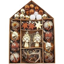 Valery Madelyn 60st gouden en rode kerstballen, kerstboom decor bal ornamenten, kerstboom opknoping ornament, mooi kraftpapier verpakt cadeau