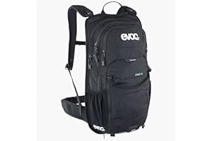 EVOC STAGE 12 technischer Fahrradrucksack, Backpack für Outdoor-Aktivitäten (AIR FLOW CONTACT System, verstellbare Schultergurte, Trinkrucksack mit Werkzeugfach, Trinkblasenfach), Schwarz
