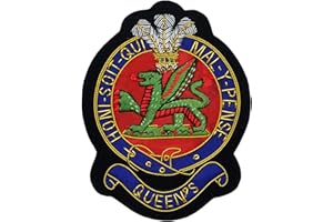 IMPERIAL KILT PRODUCTS Royal Engineers Royal Air Force Officers Royal Engineers Royal Welsh Regiment Embroidered Gold Silver Bullion Blazer Badge (The Queens Regiment Blazer Badge)